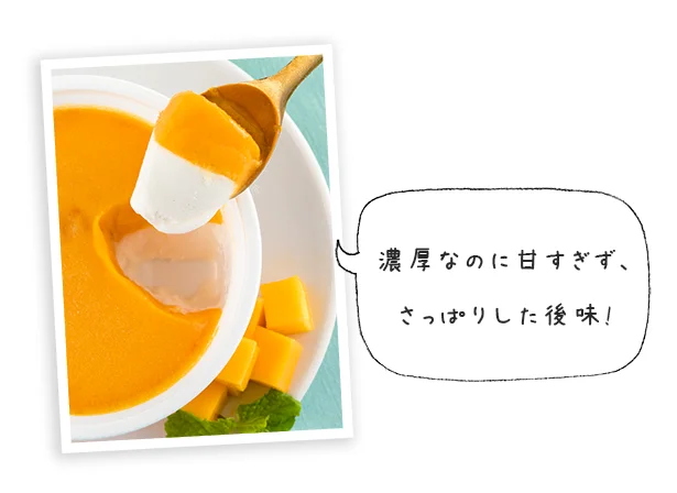 濃厚なのに甘すぎず、さっぱりした後味が魅力！