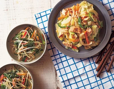 カット野菜で炒めもの＆レンジナムル