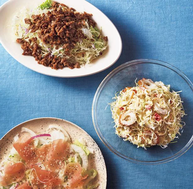 カット野菜サラダは氷水にさらしてみずみずしさアップ！サラダアレンジ３選