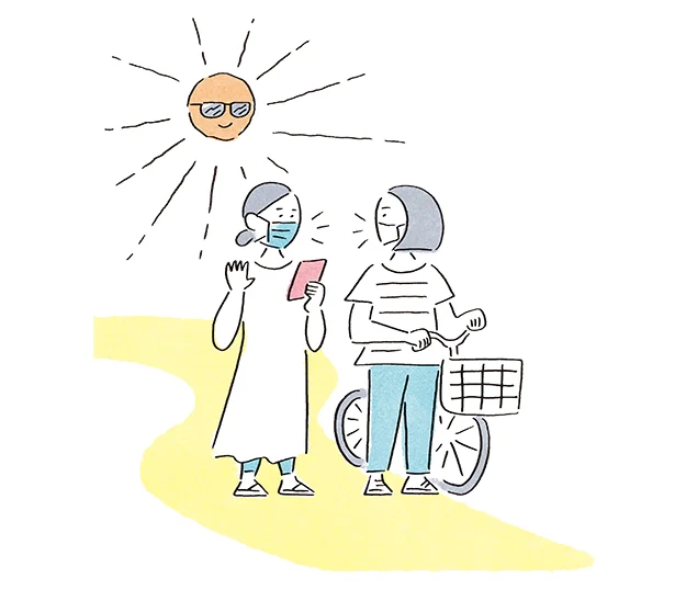 \NG/ 子どもを見送りがてら、炎天下でついつい立ち話