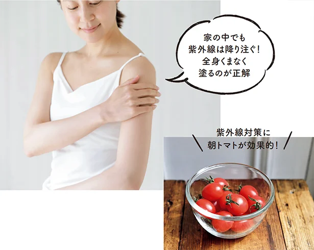 「家の中でも紫外線は降り注ぐ!全身くまなく塗るのが正解」