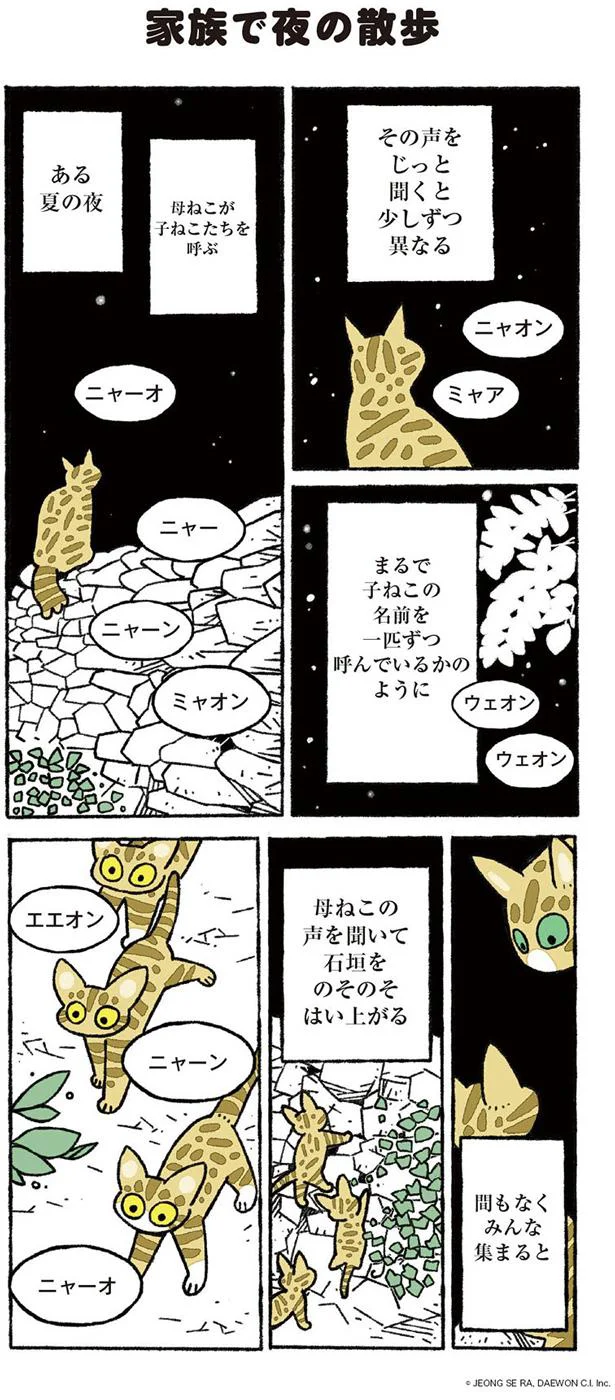 子ねこの名前を呼んでいるよう