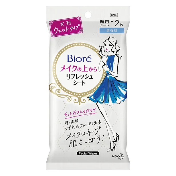 ビオレ メイクの上からリフレッシュシート12枚入り￥270（編集部調べ）／花王