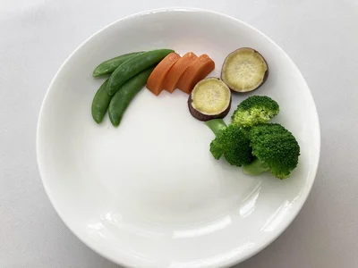 2回のレンチンでつけ合わせ作り完了！　
