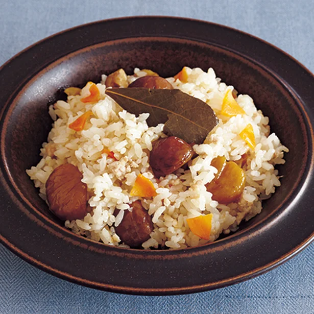 「ひき肉の洋風栗ご飯」