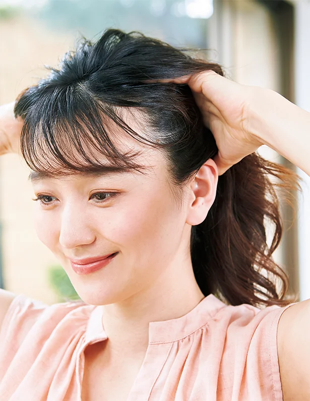 ヘアクリームでツヤを足す