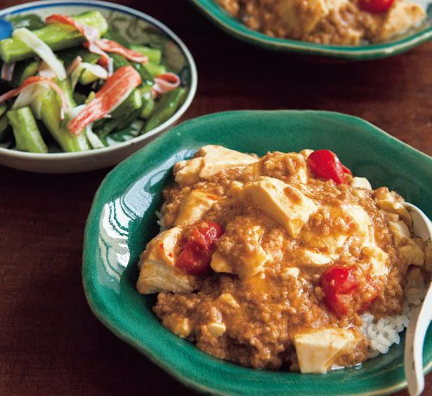 まな板も包丁も不要！洗いものが少なくて嬉しい麻婆豆腐丼献立