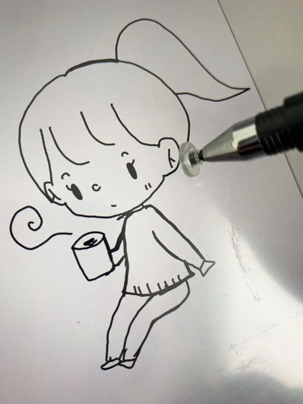【画像】「ディスクタイプタッチペン」ならお絵描きもサラサラかけます