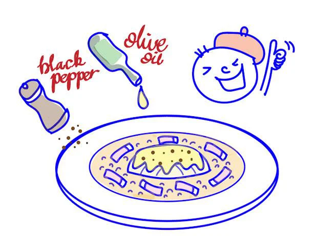 5分でパパっと「レンジでオニグラスープごはん」　ゆりか画伯のお絵描きレシピ（5）