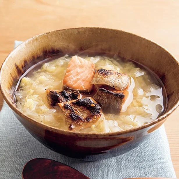 「白菜のしょうがスープご飯」