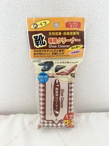 外出時も常備♪サッと拭くだけでピカピカに！【ダイソー】「靴専用クリーナー」