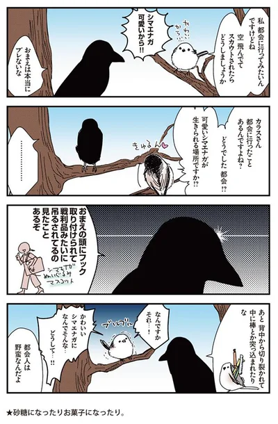 【画像を見る】永久機関シマエナガ-シマエナガとカラスさん-