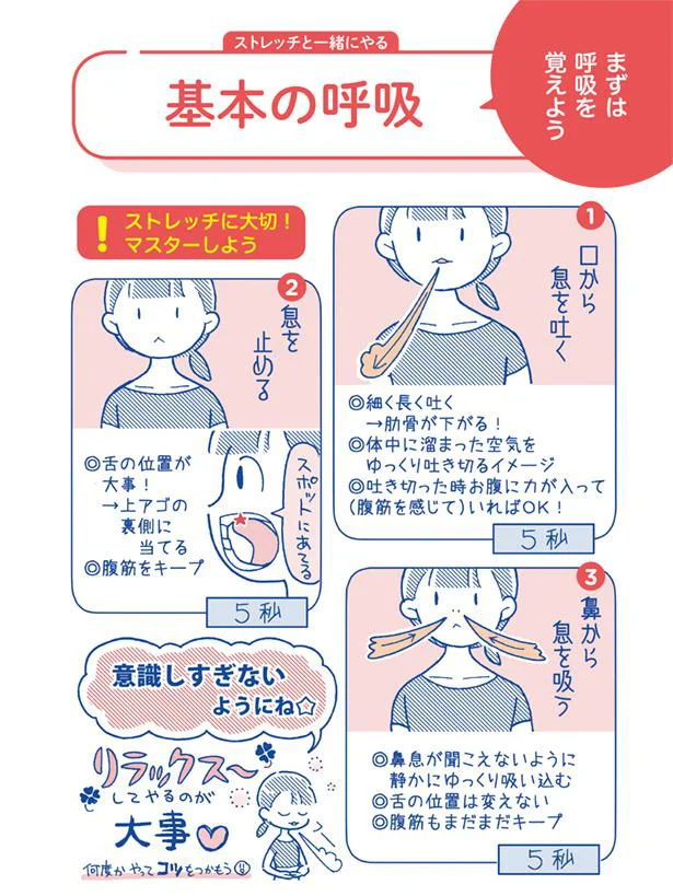 呼吸がしやすくなる ねこのび 1分やせストレッチ 1 レタスクラブ