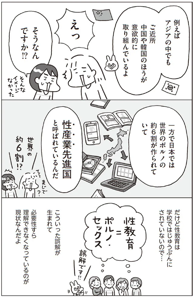 性教育がじゅうぶんにされていないので、誤解が生まれている