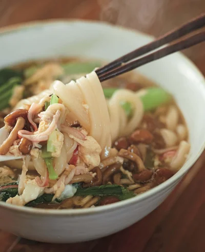 とろっとやさしい味わい「かにかま＆なめこのかきたまうどん」