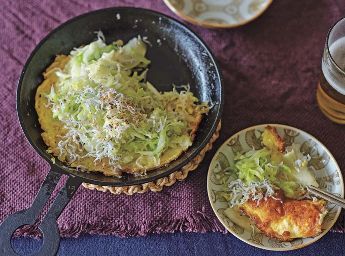 【画像】たっぷりキャベツで食べごたえ抜群「しらすとキャベツのおつまみオムレツ」