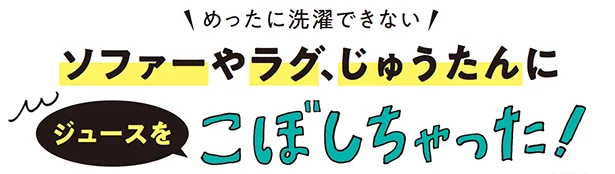 素早さが勝負！めったに洗濯できないソファなどの布製家具のジュース汚れは、神グッズで落とす！！