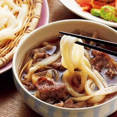 「牛ごぼうのつけうどん」