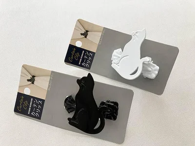 ネコのモチーフがキュートな「カーテンクリップ」