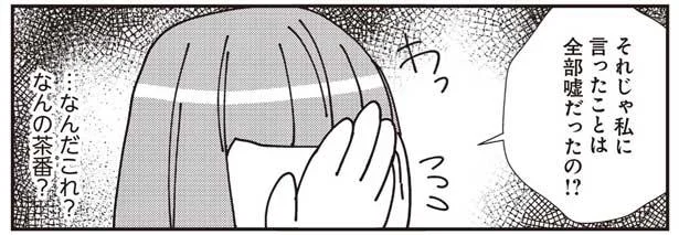 私に言ってたことは全部嘘だったの!?