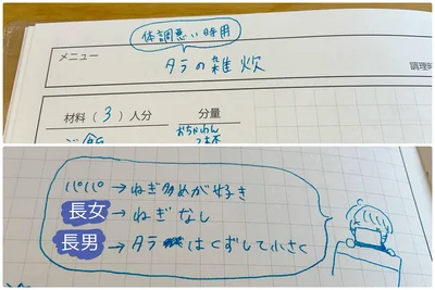 体調を崩したときのレシピもすぐに確認できる