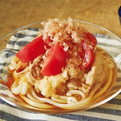 「炒め豚肉とおろしのぶっかけうどん」