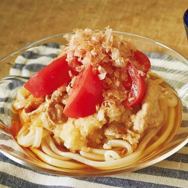 「炒め豚肉とおろしのぶっかけうどん」