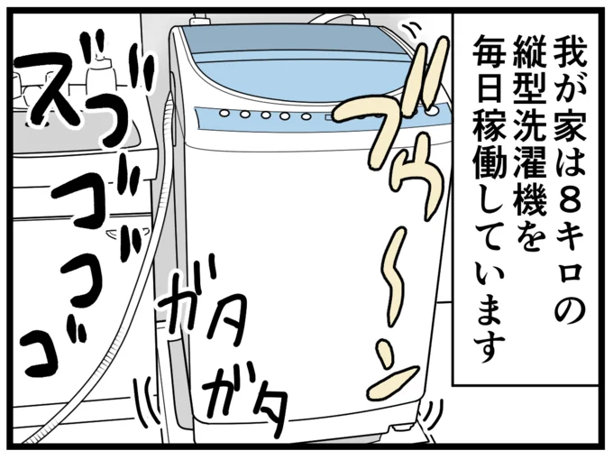 我が家は、ごく普通の縦型洗濯機(8キロ)を使用しています