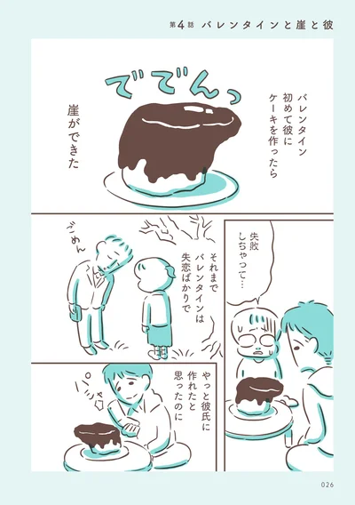 【画像を見る】初めて彼にケーキを作ったら崖ができた