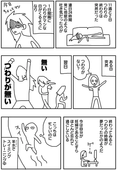 1日感覚につわりがマシな日がくる