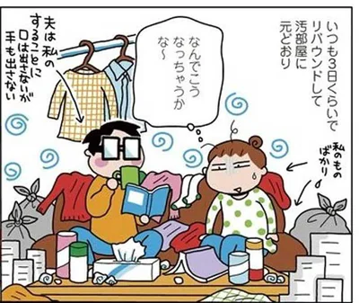 いつも汚部屋に元どおり