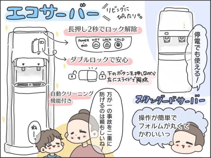 事故防止のためのチャイルドロック機能がついています