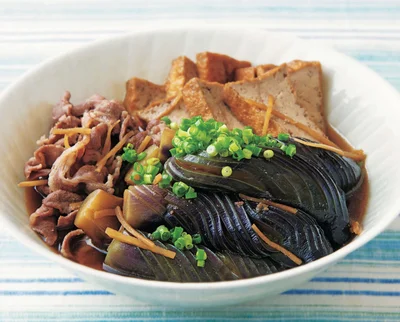 【画像】うまみを吸った厚揚げも絶品！「なすと豚肉のしょうが煮」