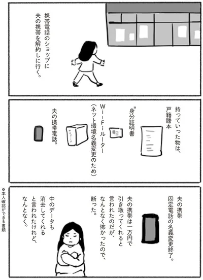 夫の携帯を解約しに行く