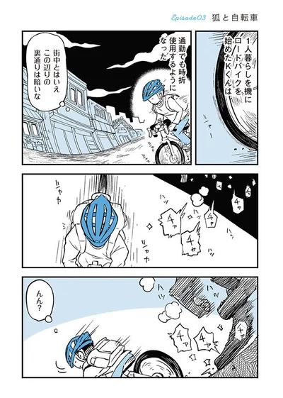 【画像を見る】狐と自転車