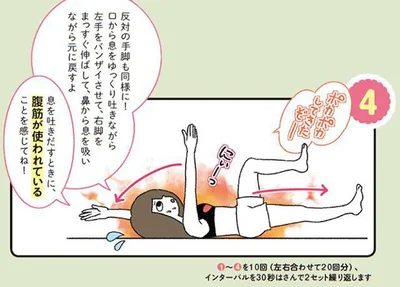 腹筋が使われていることを感じてね！