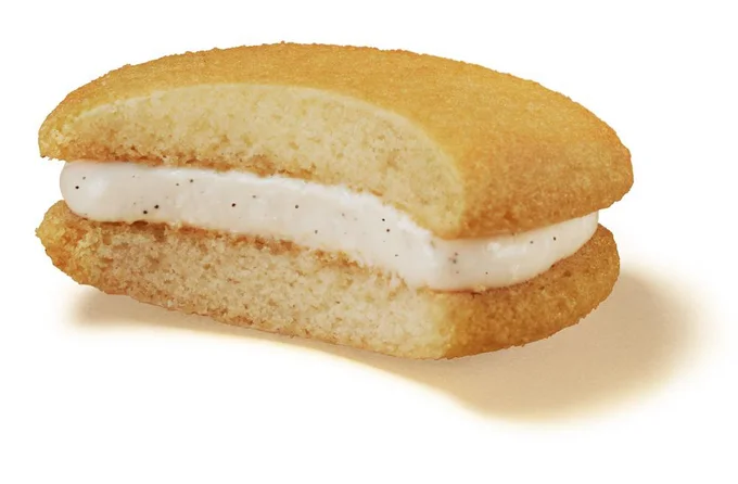 「ゼロ シュガーフリーケーキ＜発酵バター×バニラ＞」はバニラビーンズ入りのクリームをサンド