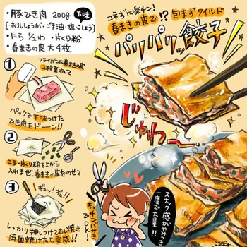 こねないし包まないのに餃子!? ひき肉をパックからパカっとでパリパリ餃子完成！