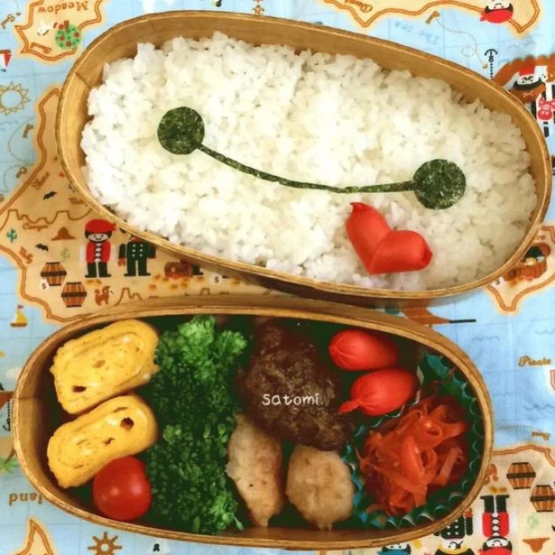 「母の日ディナーのお返しにありがとう❤︎の気持ちを込めて…」という、キャラ弁「ありがとう！ベイマックス弁当」（投稿者：satomi さん）