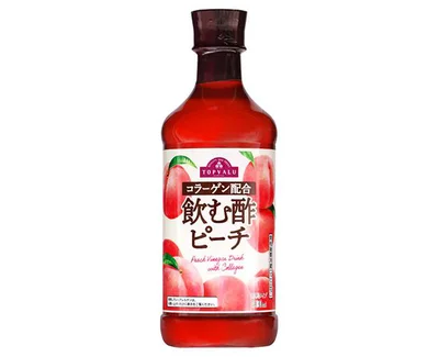 コラーゲン配合「トップバリュ　飲む酢　ピーチ」500ml