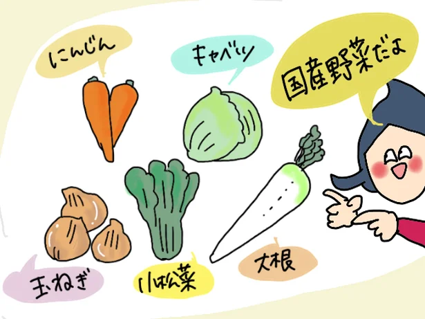 めっちゃ頼れる！入ってるお野菜は、小松菜・人参・大根・玉ねぎ・そしてキャベツ。
