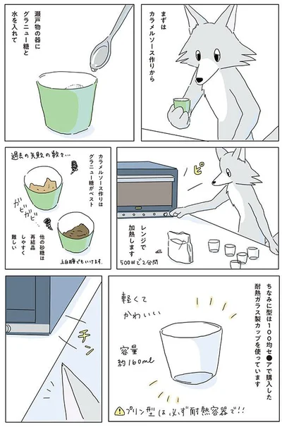 まずはカラメルソース作りから