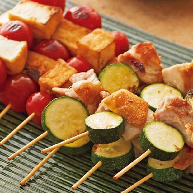 「焼きとり&厚揚げの串焼き」