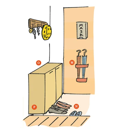 玄関▷緊急時に速やかに避難できるよう、玄関や通路は特にすっきりと！