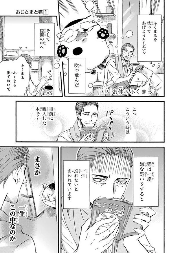 シャワーに怯えたふくまるは家具の隙間に入ってしまい おじさまと猫 7 レタスクラブ