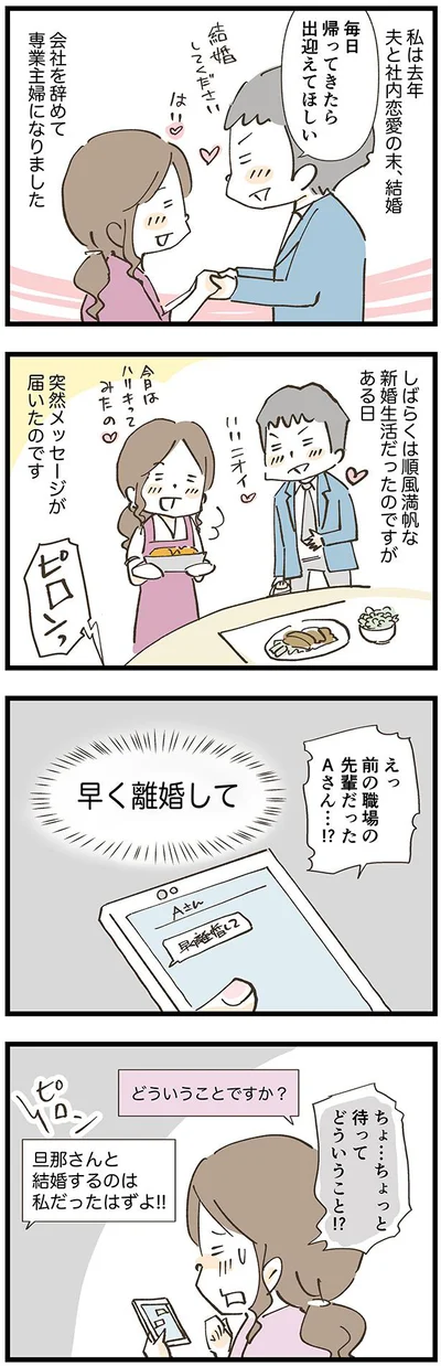 新婚なのに、夫の元カノから不穏なメッセージが…