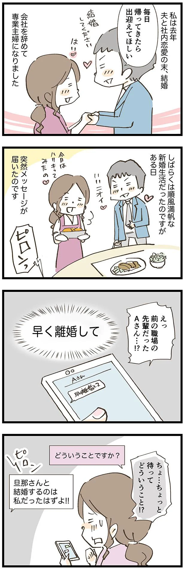 新婚なのに、夫の元カノから不穏なメッセージが…