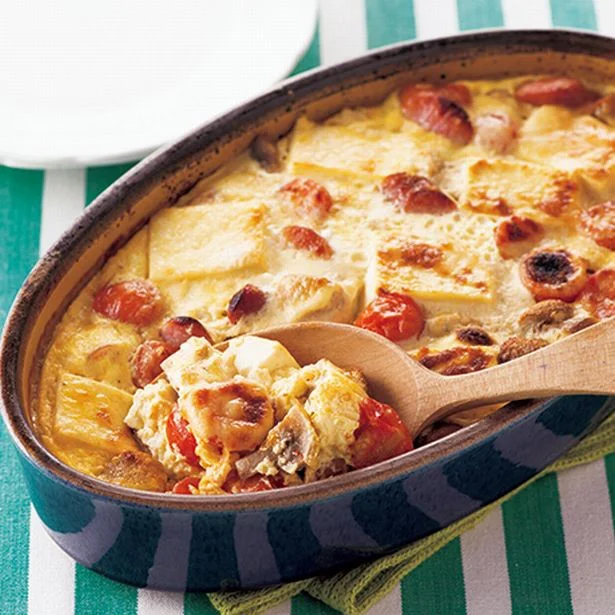 【トースターレシピ】ほぼストック食材で作れるかも!?「豆腐の卵グラタン」