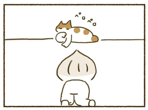 身だしなみをまねっこ。あいつなかなかやるな／ねこと赤ちゃん（10）