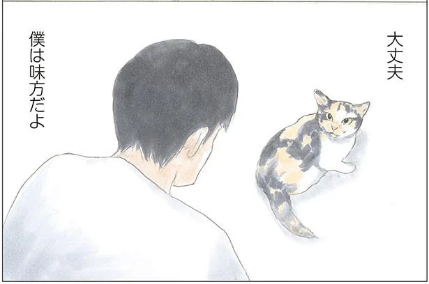 「僕は味方だよ」出会った頃のミケちゃんの目はとても悲しそうで…／ミケちゃんとやすらぎさん（4）
